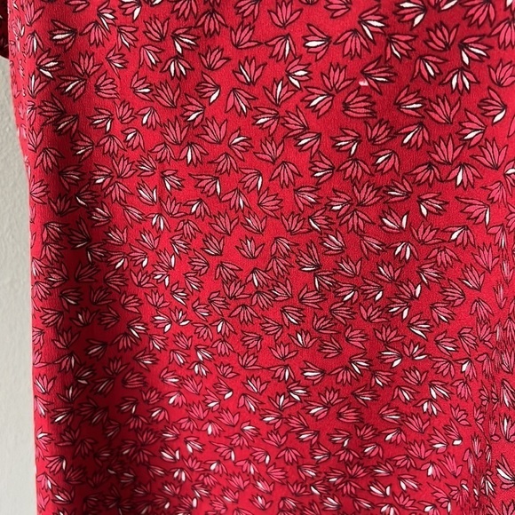 Anthropologie Ranna Gill Markie Cutout Blouse Red Floral - Picture 5 of 13
